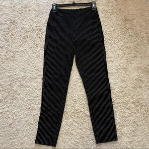 Black and white striped work pants